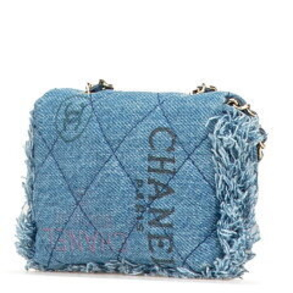 Chanel Indigo Coco Shoulder Matelasse Bag Mark Blue Chain Denim